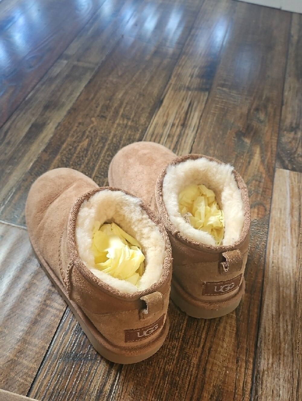 UGG Mini Suede Shearling Boots - Chestnut Tan - Picture 8 of 9